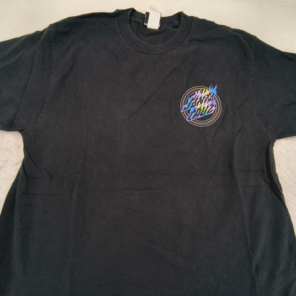 Santa Cruz Casual Crew Neck Short Sleeve Graphic Shirt Mens Size Medium M Black